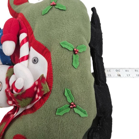 St Nicholas Square Plush Snowman Couple Sleigh Holly Candy Cane Christmas Decor - Picture 10 of 10